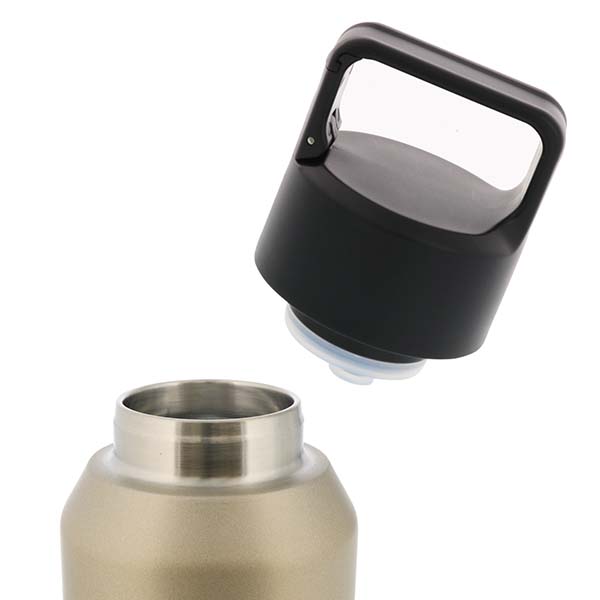 炭酸飲料対応 カラビナハンドル付きステンレスボトル 600ml