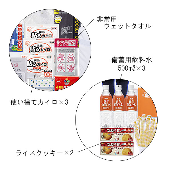 キャリー付リュック入り 23点防災セット【乾電池式ライト付】