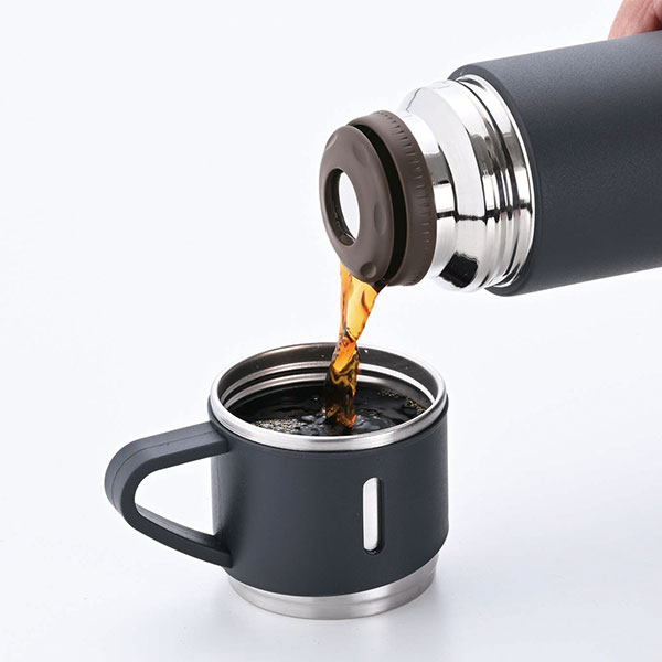 コップ付き真空二重ステンレスボトル cococafe ココカフェ 450ml