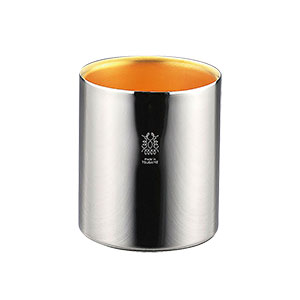 【Made in 燕】二重構造ステンレスカップ（内金メッキ：24K） 250ml