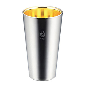 【Made in 燕】二重構造ステンレスタンブラー（内金メッキ：24K） 300ml