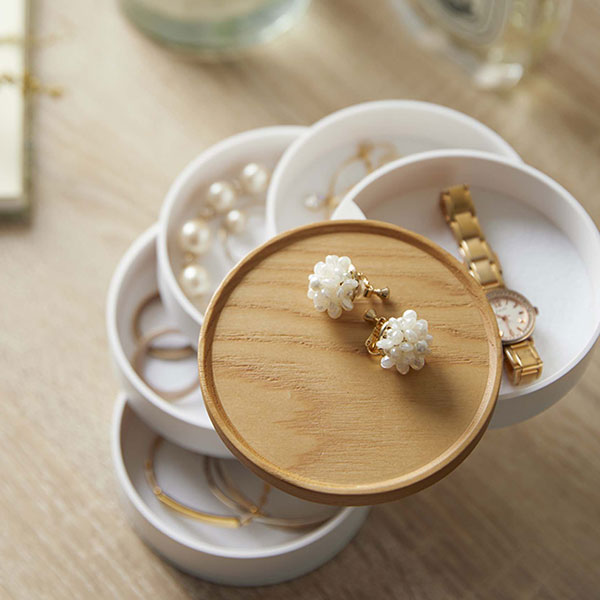 山崎実業 tosca（トスカ） 蓋付き5段アクセサリートレー 