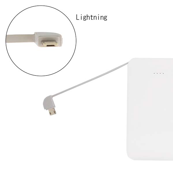 ケーブル内蔵型 モバイルバッテリー 5000mAh