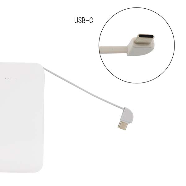 ケーブル内蔵型 モバイルバッテリー 5000mAh