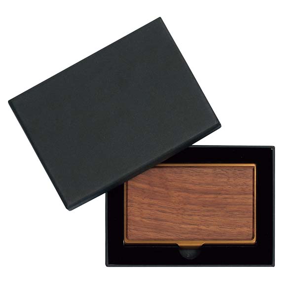 ウッド＆ステンレス製 名刺入れ