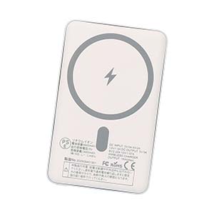 マグネット付ワイヤレス モバイルバッテリー 5000mAh