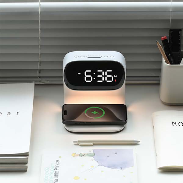 ワイヤレスチャージングクロック with ベッドライト