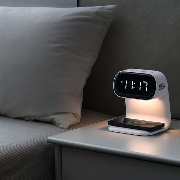 ワイヤレスチャージングクロック with ベッドライト