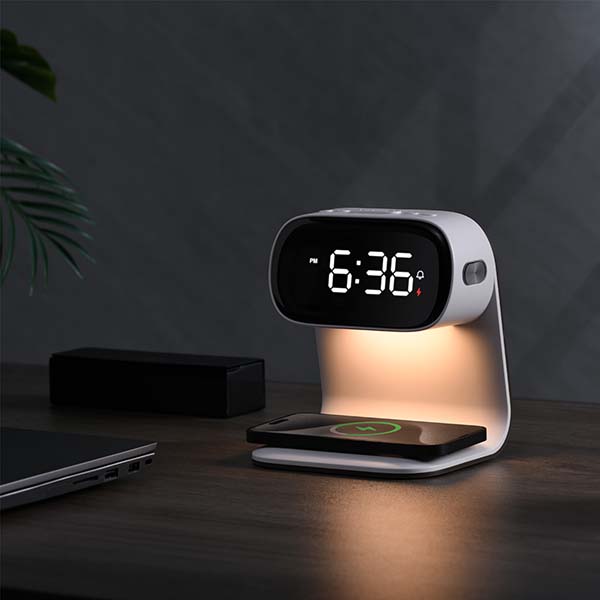 ワイヤレスチャージングクロック with ベッドライト