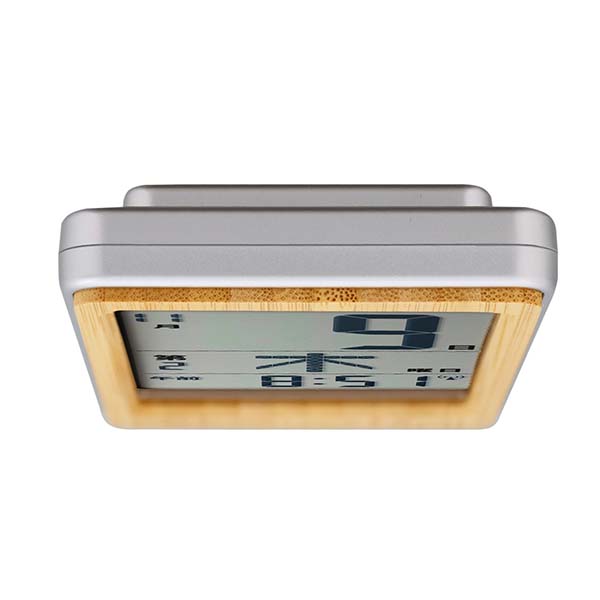 天然竹使用 ポケットサイズの日めくり電波時計