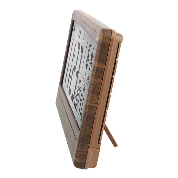 温湿度表示付き 木目調電波時計 大画面タイプ