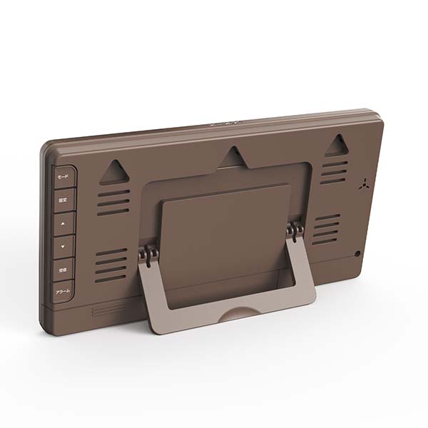 温湿度表示付き 木目調電波時計 大画面タイプ