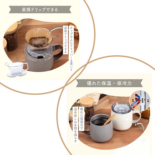 グリップスライドスライドふた付きマグカップ 280ml