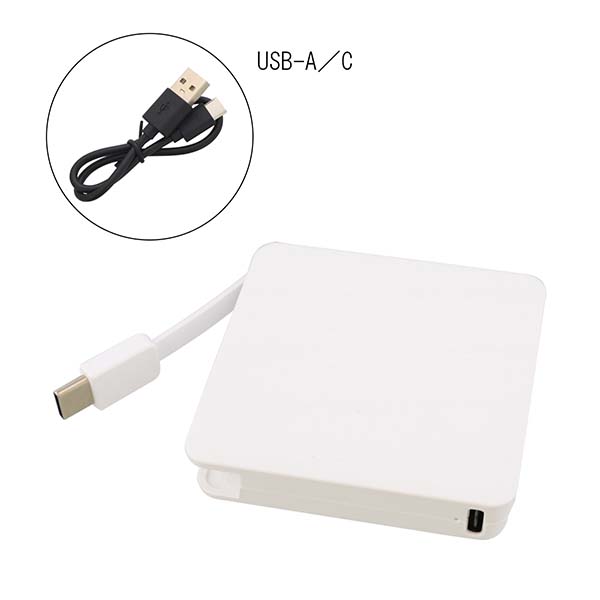 コードインモバイルバッテリー 2000mAh（Type-C専用）