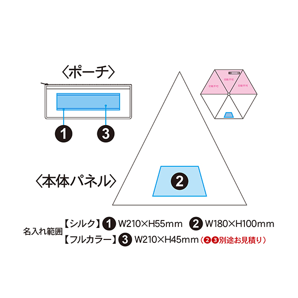 EVAポーチ付き 遮光折りたたみ傘 グラデーションタイプ
