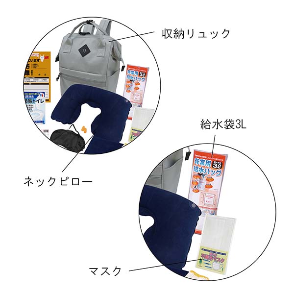 災害対策 20点エマージェンシーリュック入り防災セット