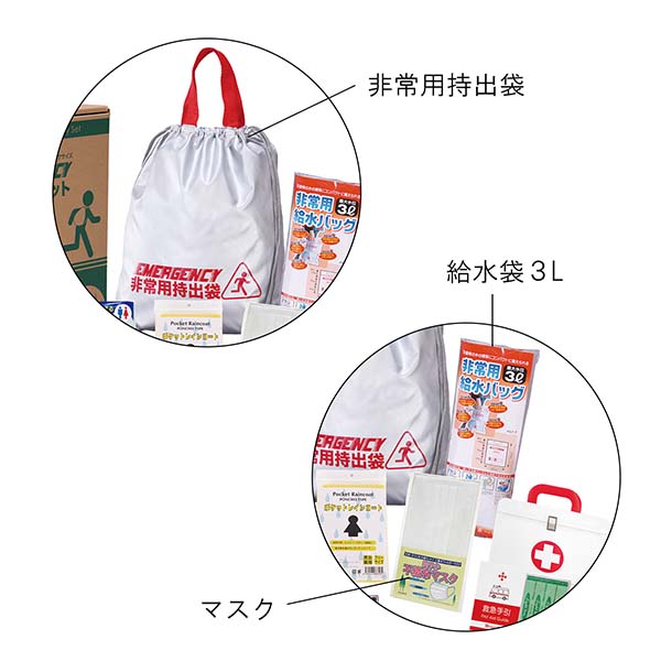 A4収納箱入り 非常用防災セット 18点入り