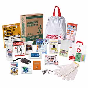 A4収納箱入り 非常用防災セット 18点入り
