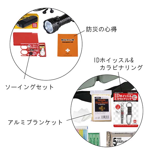 ショルダーバッグ入り 非常用防災セット 24点入り