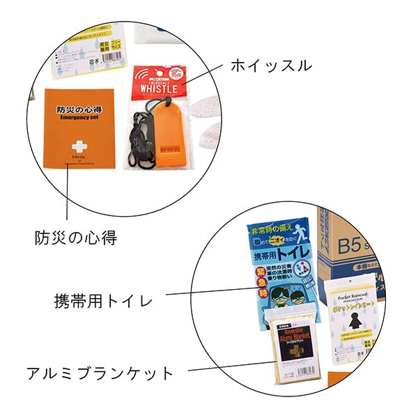 巾着袋入り コンパクト防災セット 9点入り