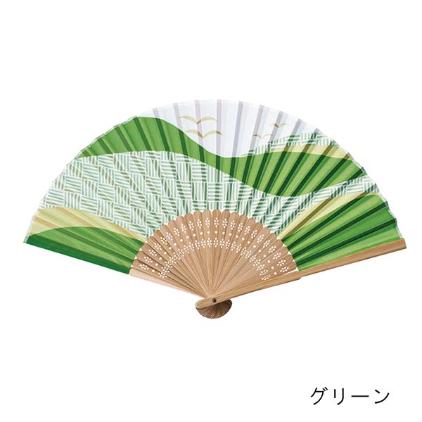 夏景色 イラスト扇子