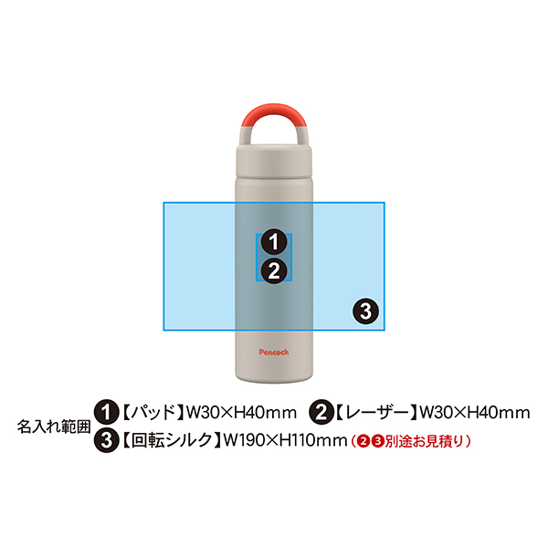 ピーコック ハンドル付きステンレスボトル 500ml AEZ-50