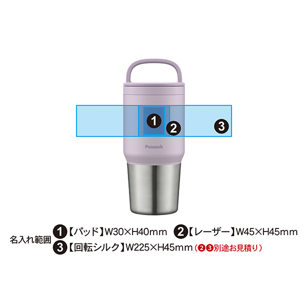 ピーコック タンブラー型 ハンドル付きステンレスボトル 600ml AEF-60
