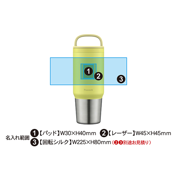 ピーコック タンブラー型 ハンドル付きステンレスボトル 800ml AEF-80