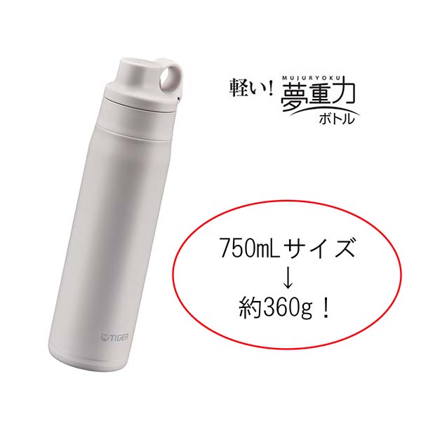 タイガー 保冷専用 真空断熱ステンレス製ストローボトル 750ml MTS-W075