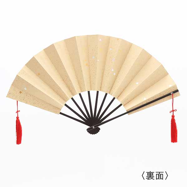 金地飾り扇子 金箔地黒骨 さくら 9寸10間